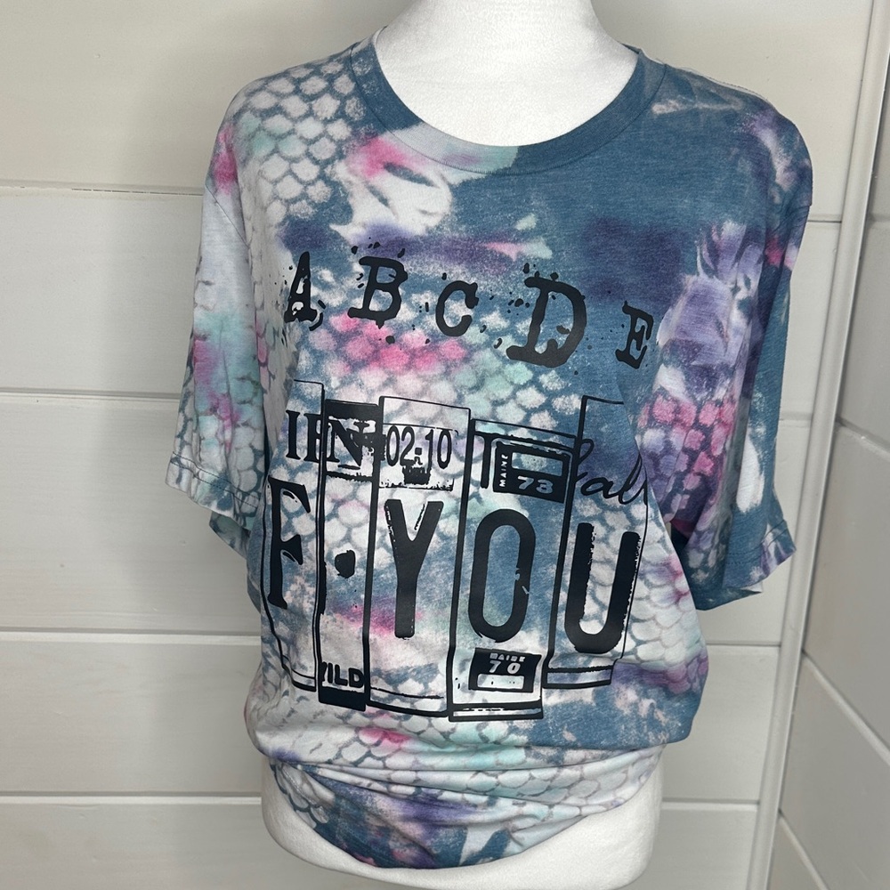 Funny Graphic Bleached Tie Dye Tshirt